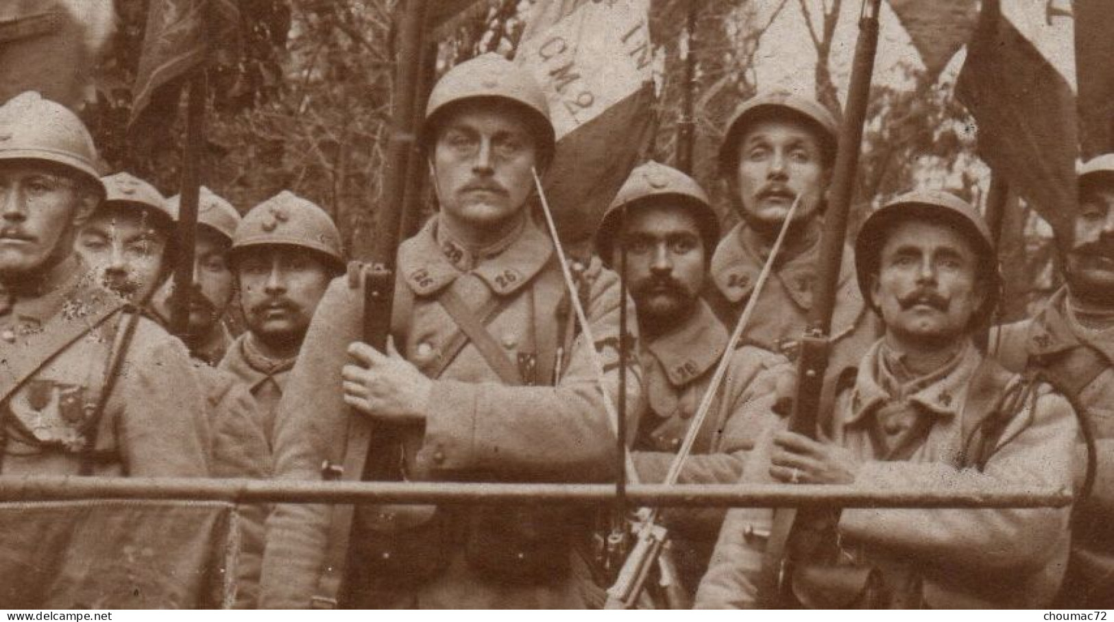 WW1 308, Carte Photo, 26e RI Régiment D'Infanterie, Drapeau, Photo Prise Le Lendemain De L'armistice - War 1914-18