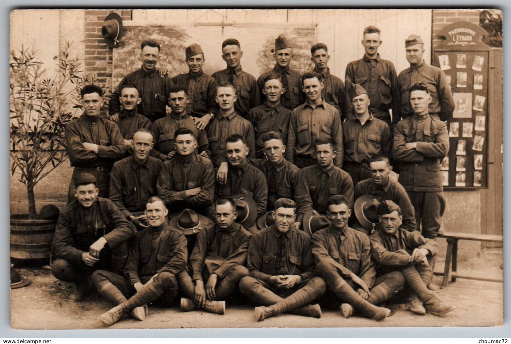 WW1 295, Carte Photo L Eyraud, Goupe De Soldats Américains - Guerra 1914-18