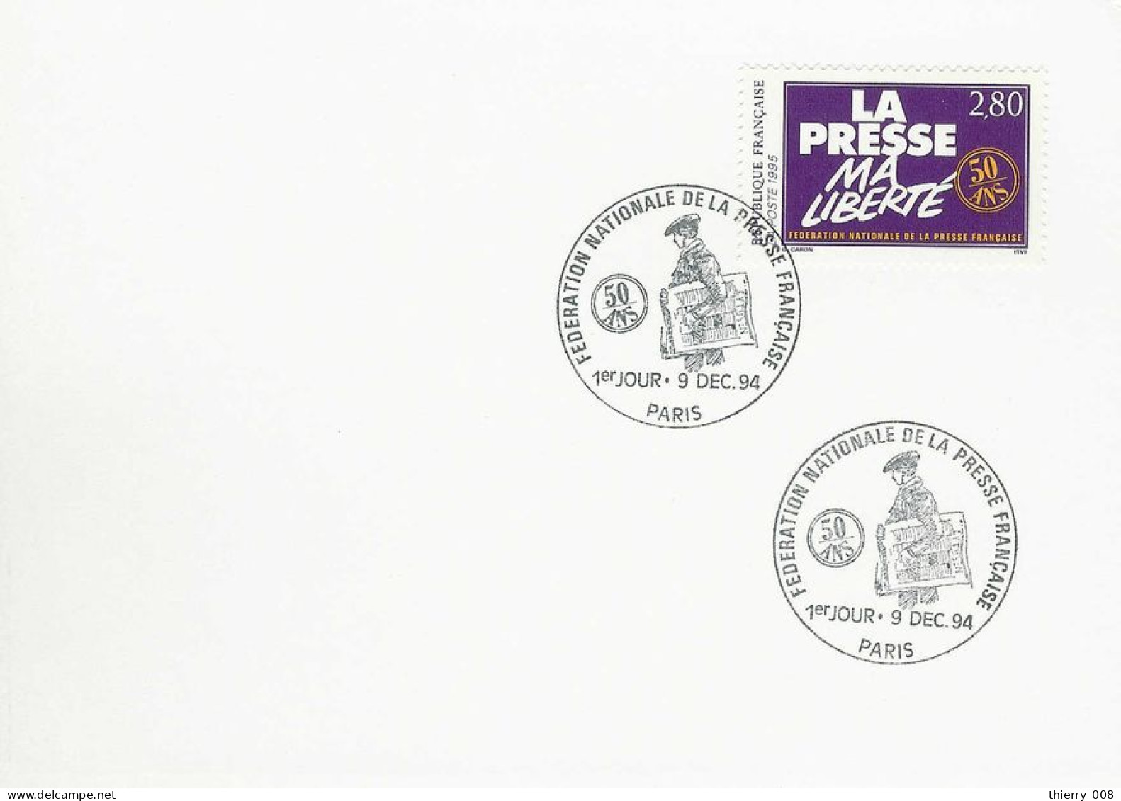 2917   Premier Jour  La Presse Ma Liberté  Paris  9 Décembre 1994 - 1990-1999