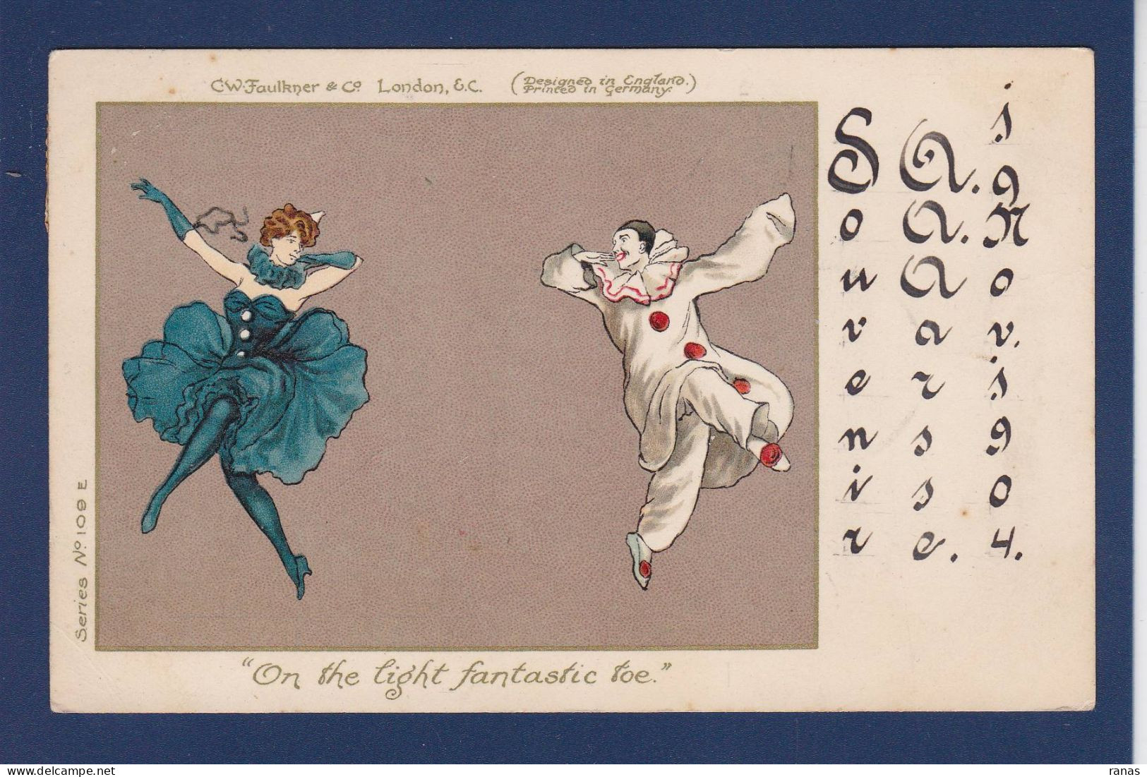 CPA Pierrot Litho Femme Woman Circulée - Märchen, Sagen & Legenden