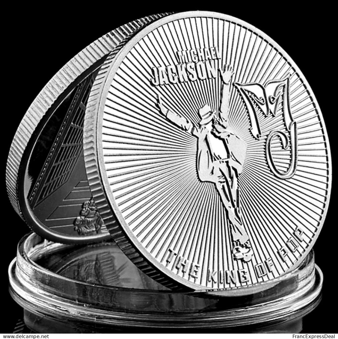 Pièce Médaille NEUVE Plaquée Argent - Michael Jackson King Of Pop (Ref 1) - Autres & Non Classés