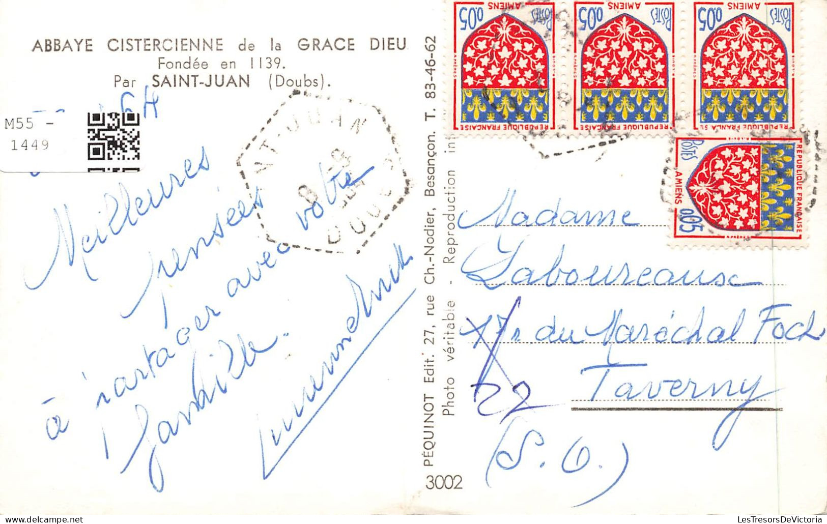 FRANCE - Abbaye Cistercienne De La Grace Dieu Fondée En 1139 Par Saint Juan - Vue Générale - Carte Postale Ancienne - Besancon