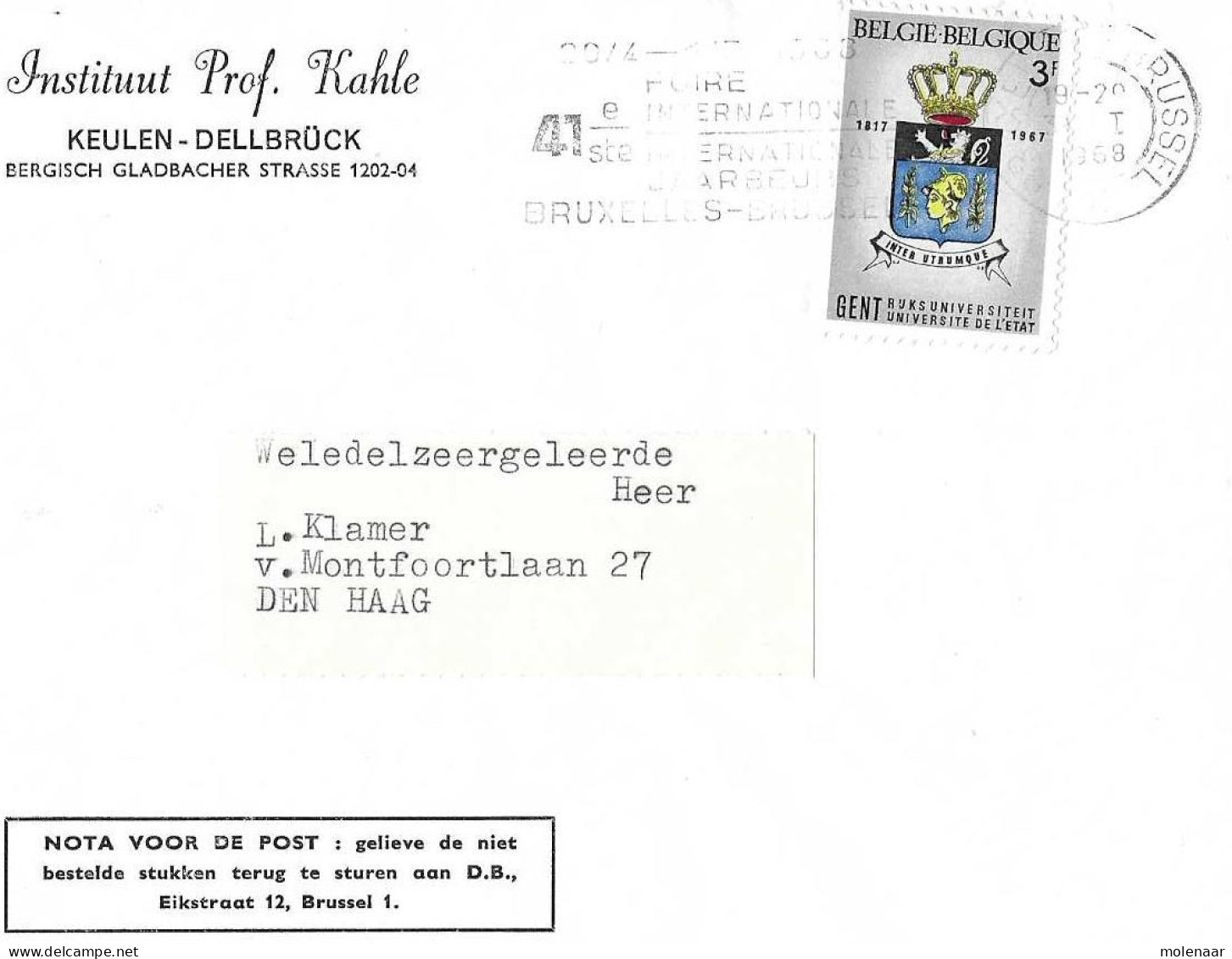 Postzegels > Europa > België > 1951-... > 1961-1970 > Brief Met  No. 1495 (17025) - Storia Postale