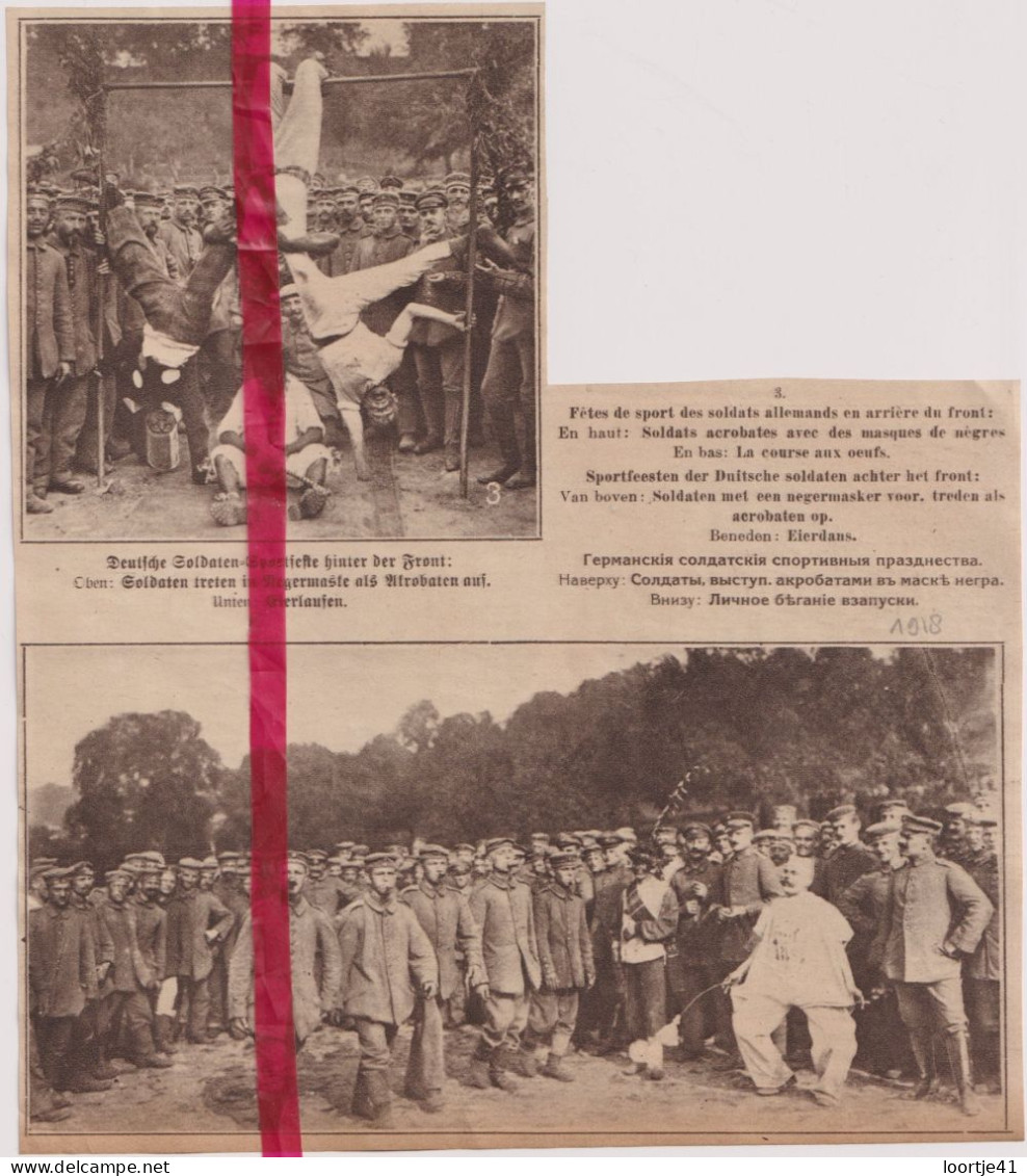 Oorlog Guerre 14/18 - Front, Sportfeesten, Fetes De Sports - Orig. Knipsel Coupure Tijdschrift Magazine - 1918 - Sin Clasificación