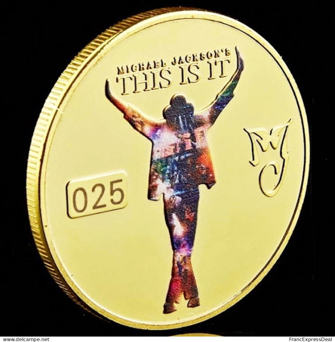 Pièce Médaille NEUVE Plaquée Or - Michael Jackson King Of Pop This Is It - Sonstige & Ohne Zuordnung