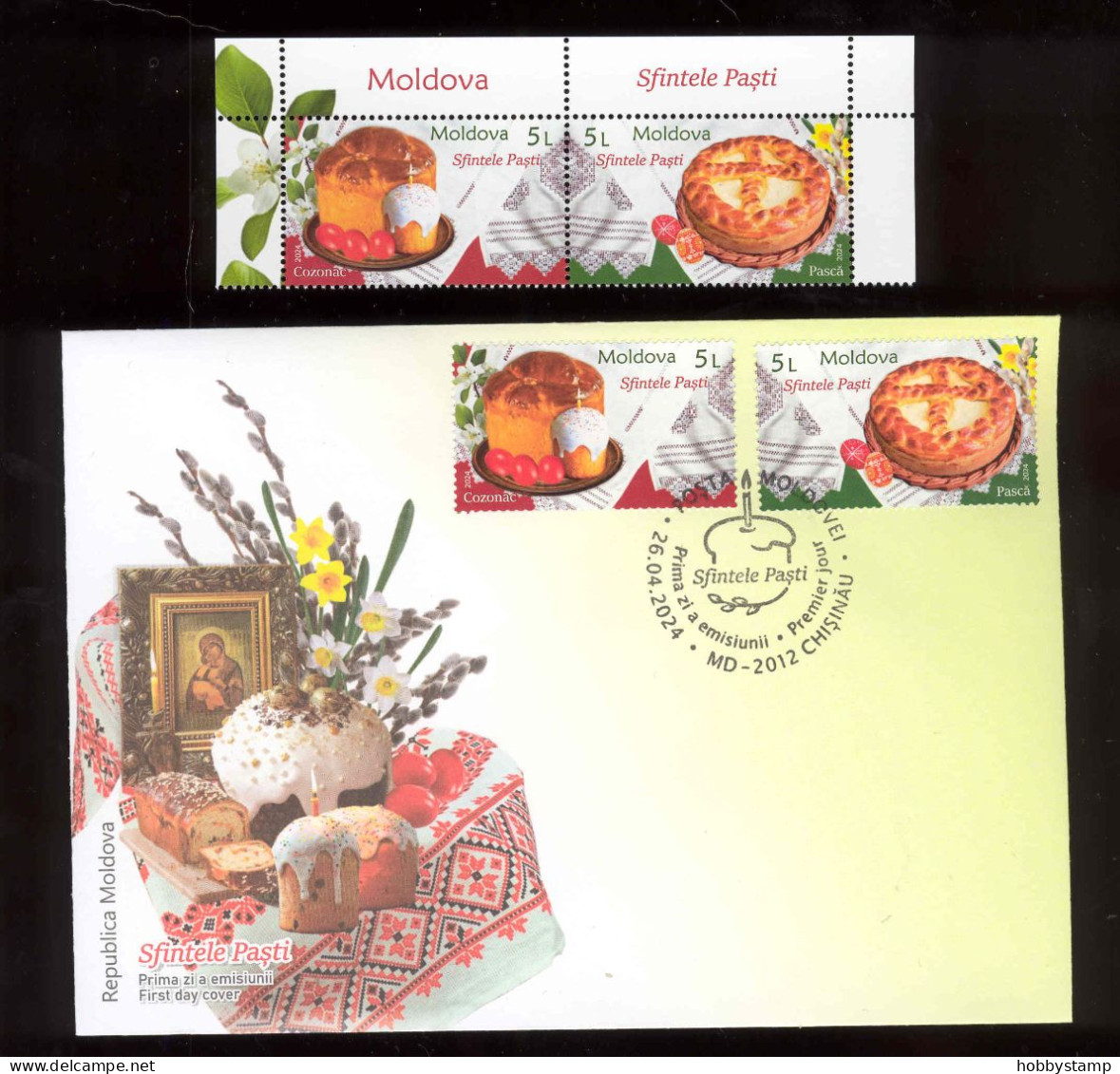 Moldova 2024 Holy Easter 2v**MNH Top + FDC - Moldavie