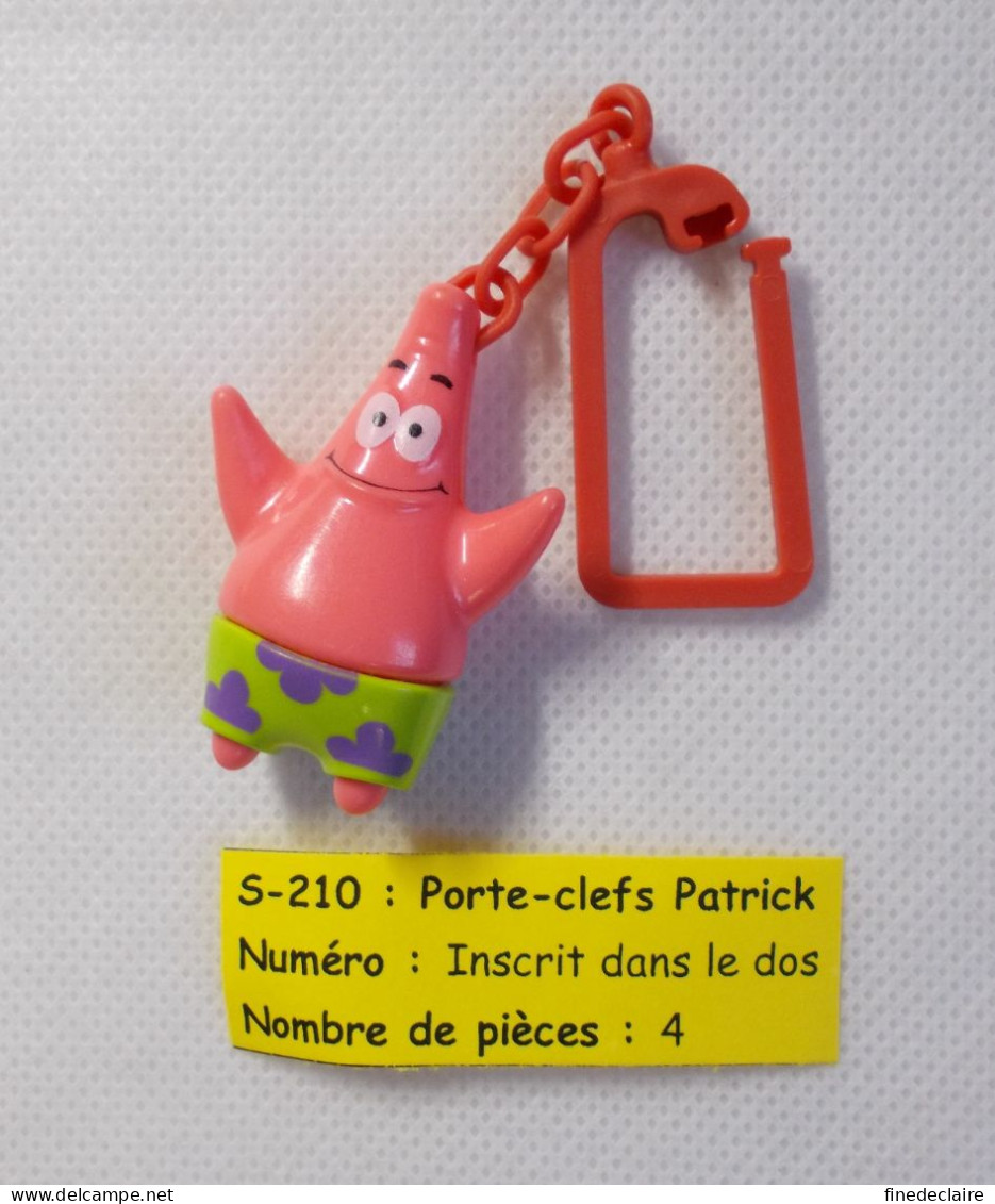 Kinder - Bob L'éponge Les Objets, Octobre 2005 - Porte-clefs Patrick - S 210 - Sans BPZ - Mountables