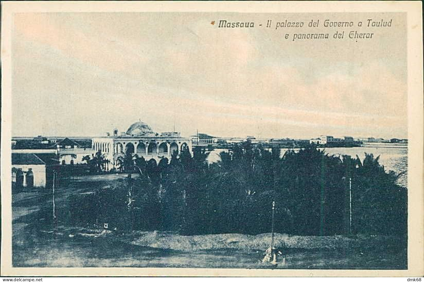 AFRICA - ERITREA - MASSAWA / MASSAUA - IL PALAZZO DEL GOVERNO A TAULUD E PANORAMA DEL GHERAR - ED. FIORETTI 1920s (12531 - Erythrée