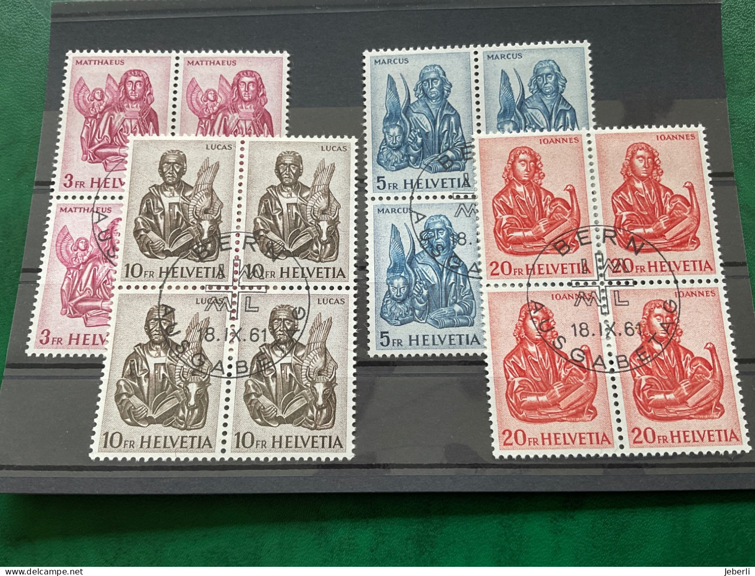 Evangelisten 4 Er Block Satz Ersttag Gestempelt SBK 180 Fr - Used Stamps