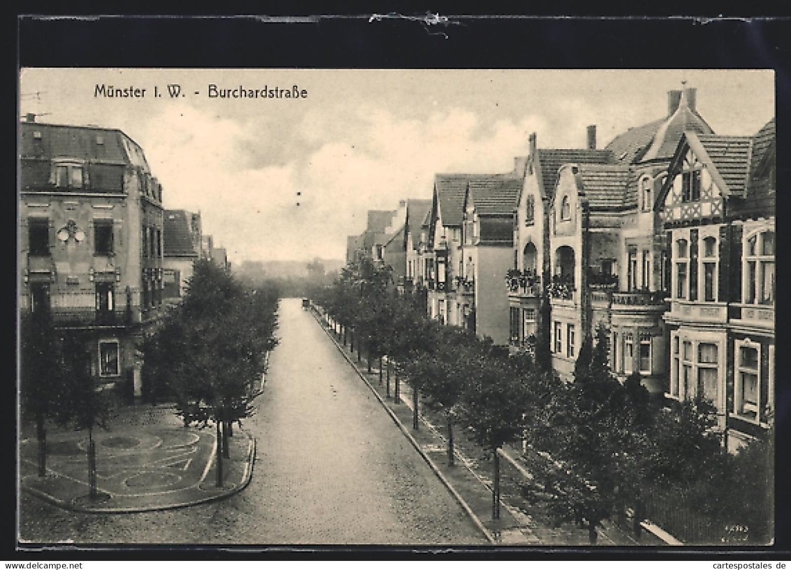 AK Münster I. W., Burchardstrasse Mit Villen Aus Der Vogelschau  - Muenster