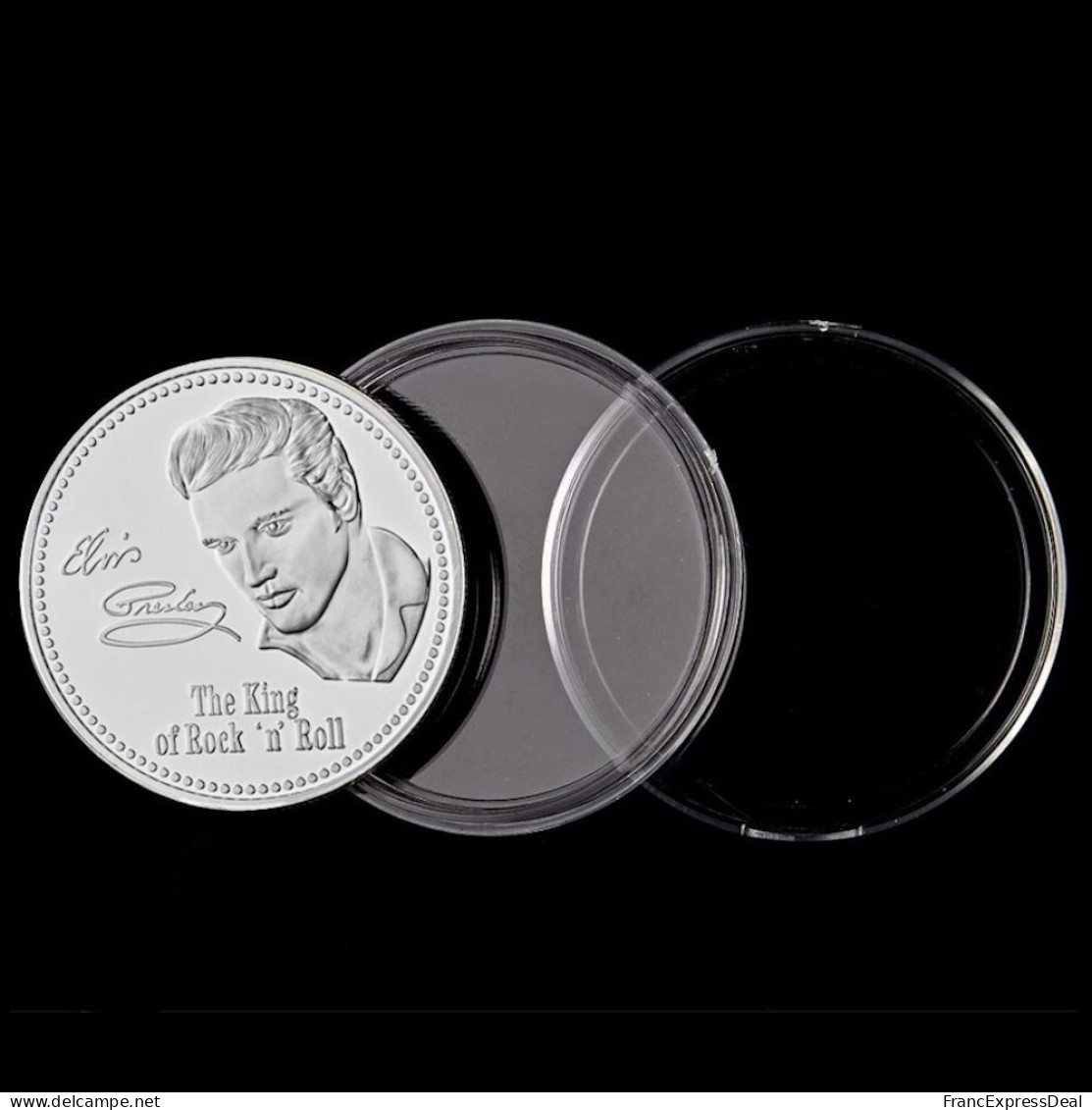 Pièce Médaille NEUVE plaquée Argent - Elvis Presley The King