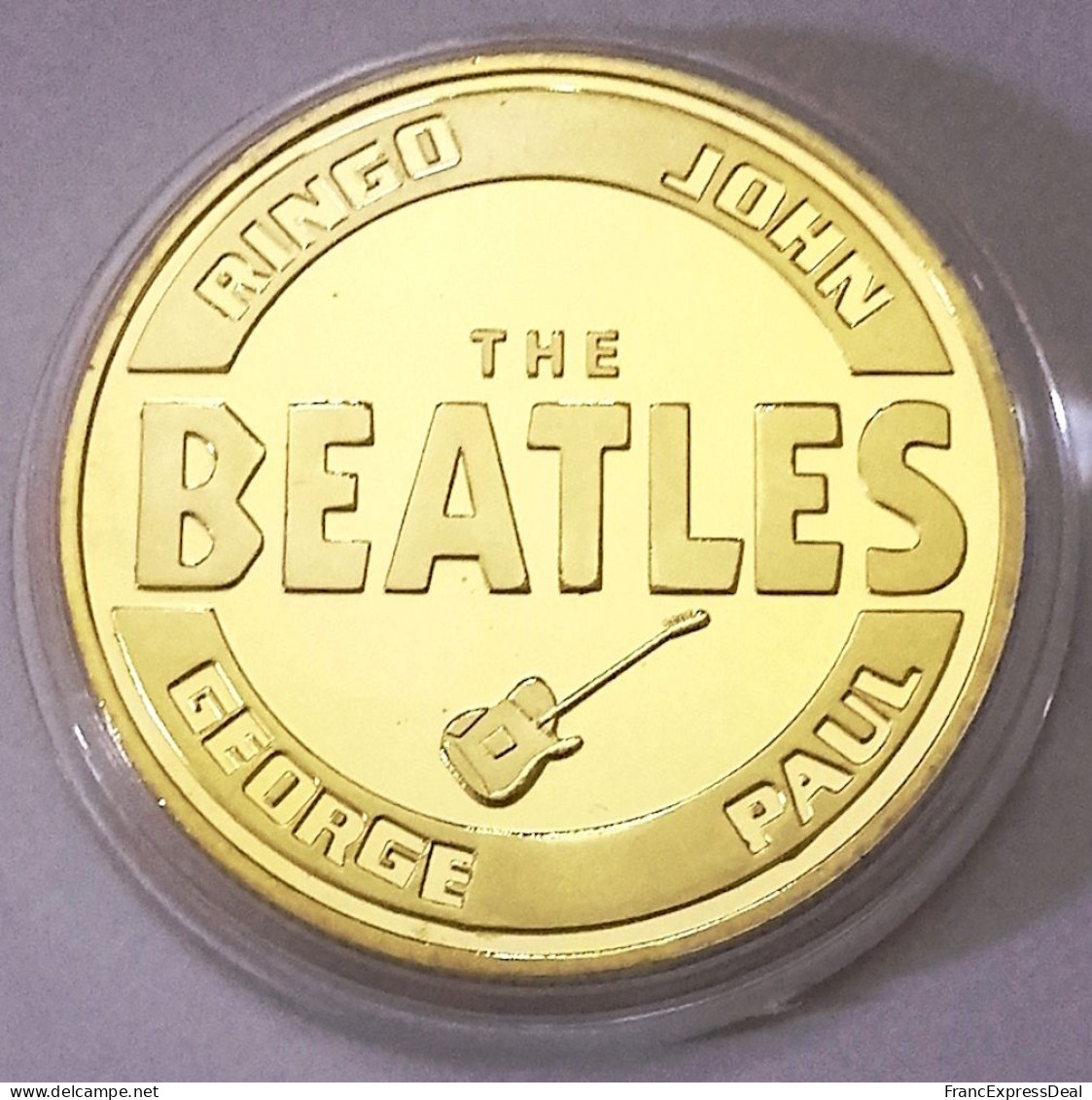 Pièce Médaille NEUVE Plaquée Or - The Beatles - Andere & Zonder Classificatie
