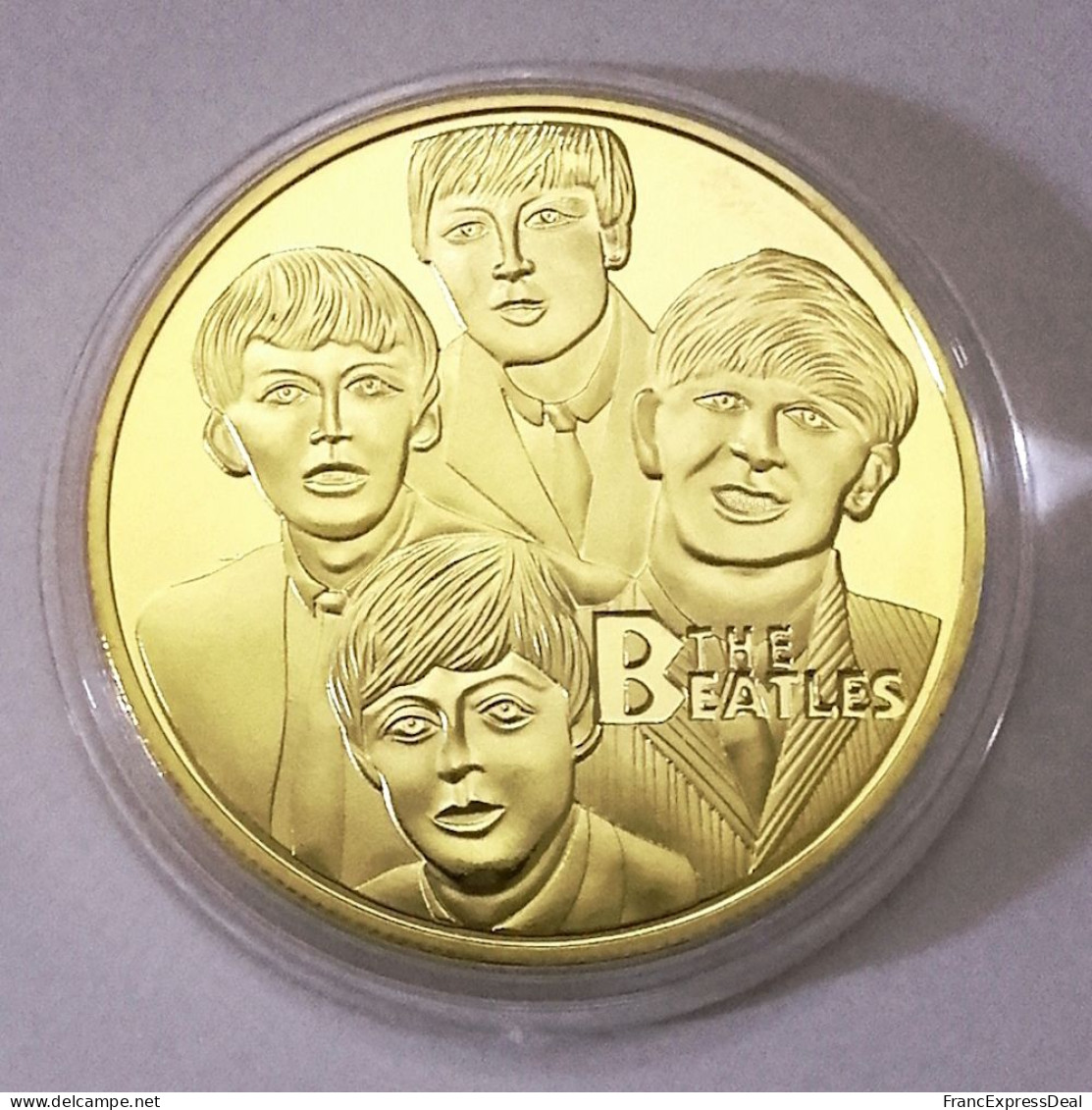 Pièce Médaille NEUVE Plaquée Or - The Beatles - Andere & Zonder Classificatie