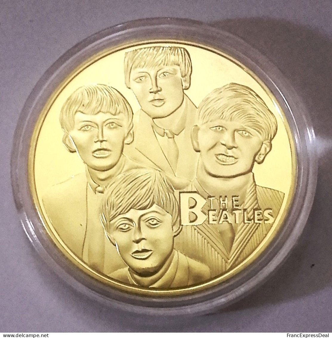 Pièce Médaille NEUVE Plaquée Or - The Beatles - Andere & Zonder Classificatie