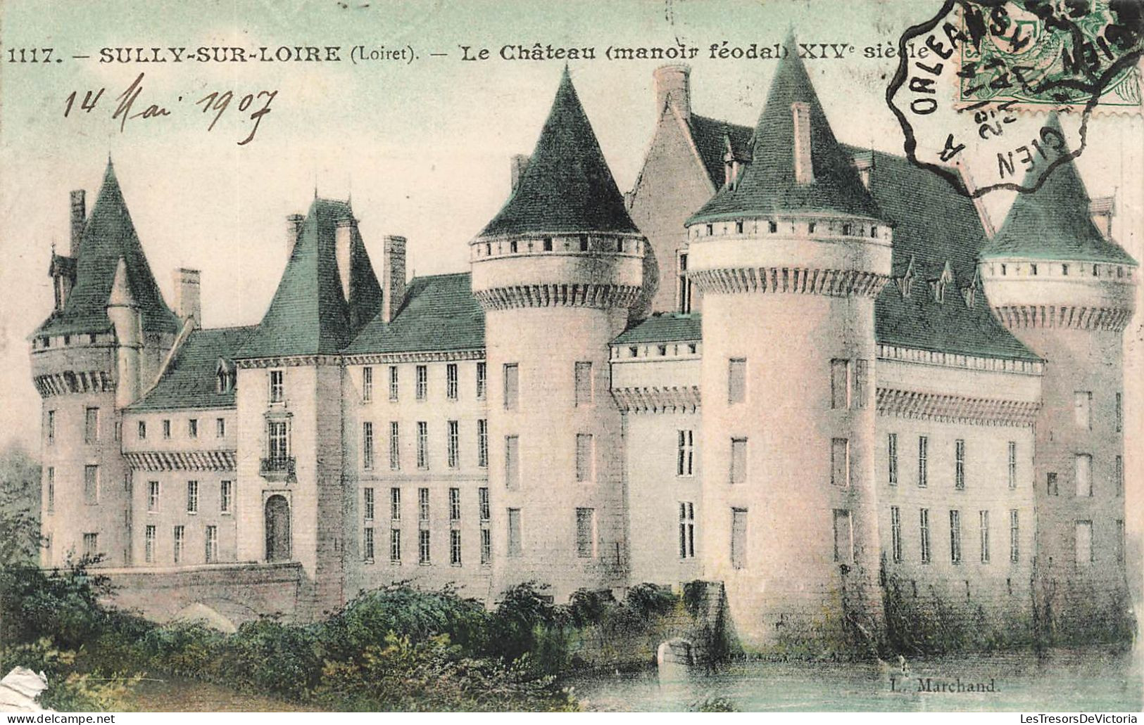 FRANCE - Sully Sur Loire - Le Château ( Manoir Féodal XIVème Siècle) - Colorisé - Carte Postale Ancienne - Sully Sur Loire