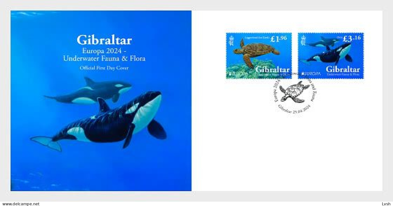 Gibraltar.2024.Europa CEPT.Underwater Fauna And Flora.FDC ** . - Gibilterra