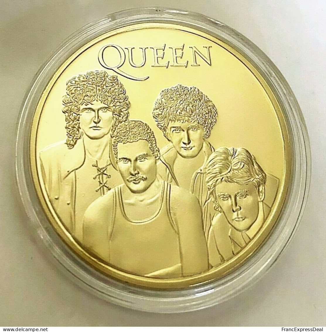 Pièce Médaille NEUVE Plaquée Or - Queen Freddie Mercury - Other & Unclassified