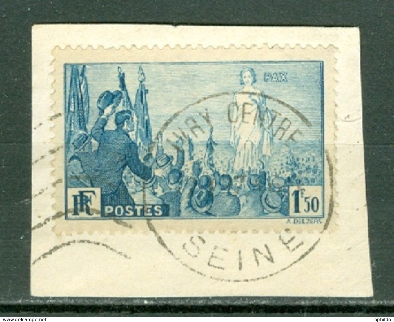 France 328 Ob Tb Belle Obli Ivry Centre - Used Stamps