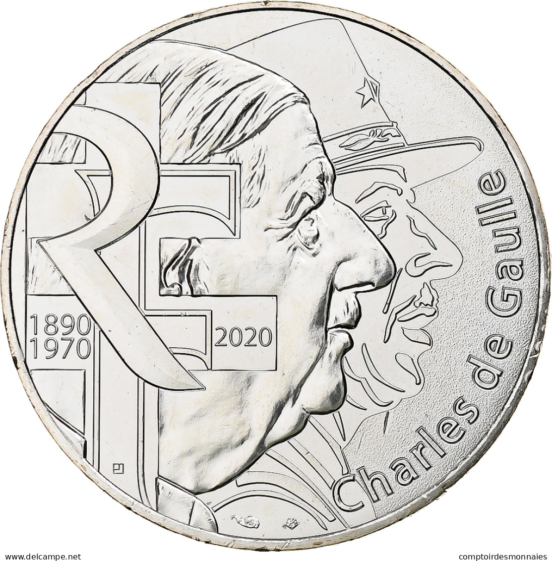 France, 10 Euro, Charles De Gaulle, 2020, Monnaie De Paris, Argent, SPL - Francia