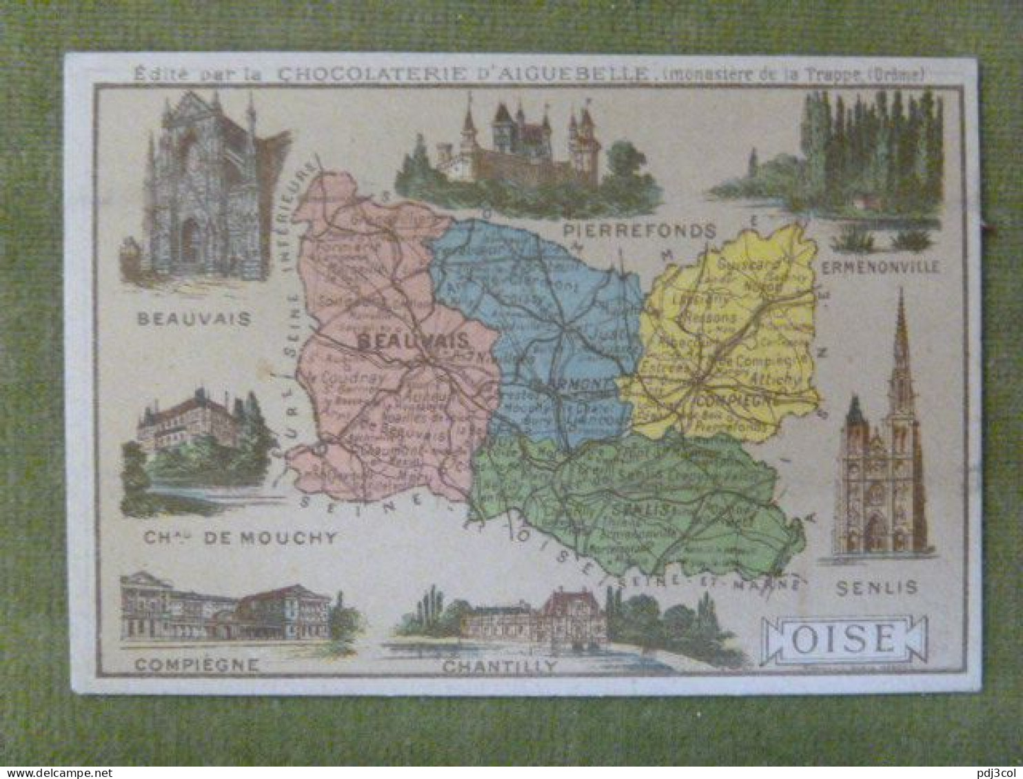 Lot de 10 chromos - Départements - Charente, Meuse, Oise, Bouches du Rhône, Nièvre, Corrèze, Nord, Aveyron....