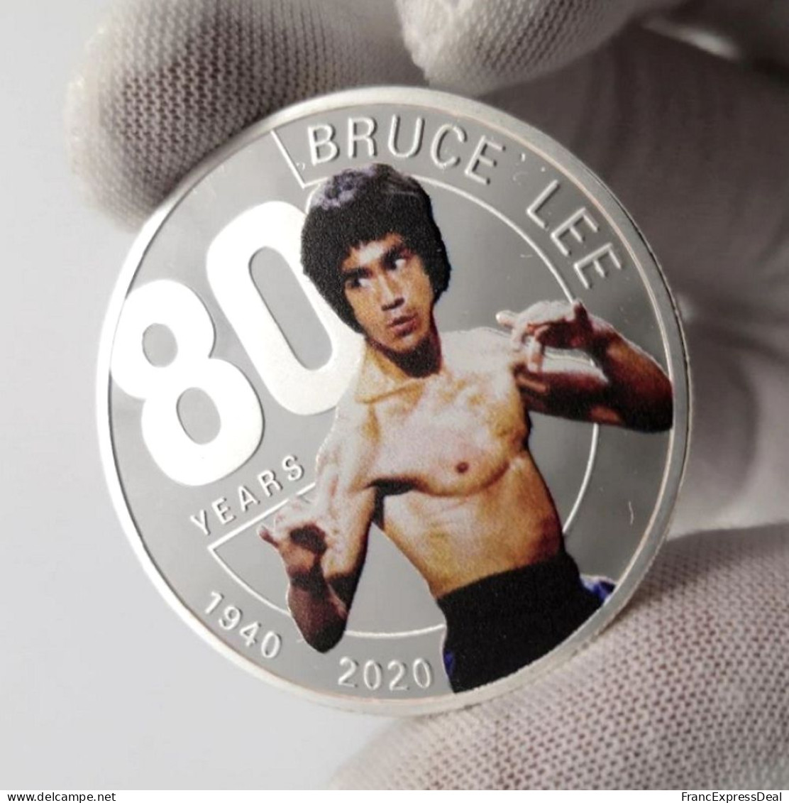 Pièce Médaille NEUVE Plaquée Argent - Bruce Lee - Autres & Non Classés