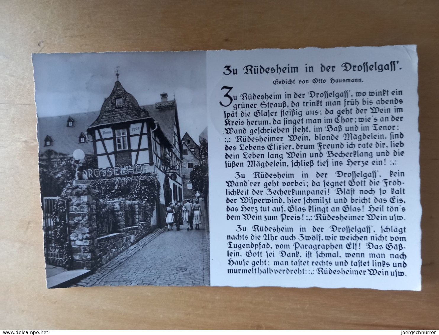 Rüdesheim - Drosselhof 1956 - Gedicht - Ruedesheim A. Rh.