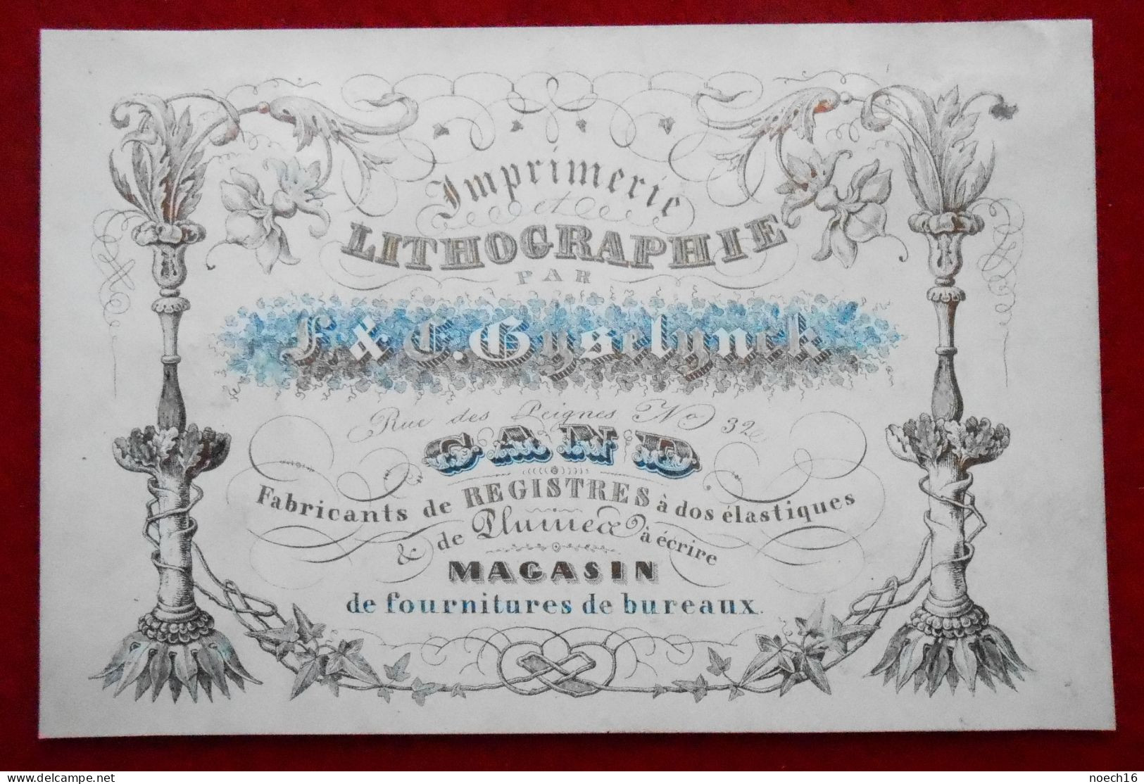 Carte Porcelaine Gand. Imprimerie Lithographie Gyselinck.. - Porseleinkaarten