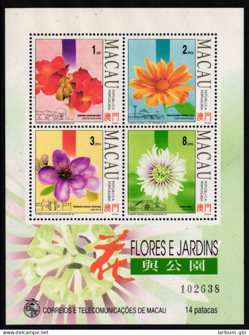 Macau Block 23 Postfrisch Blumen #IF426 - Altri & Non Classificati