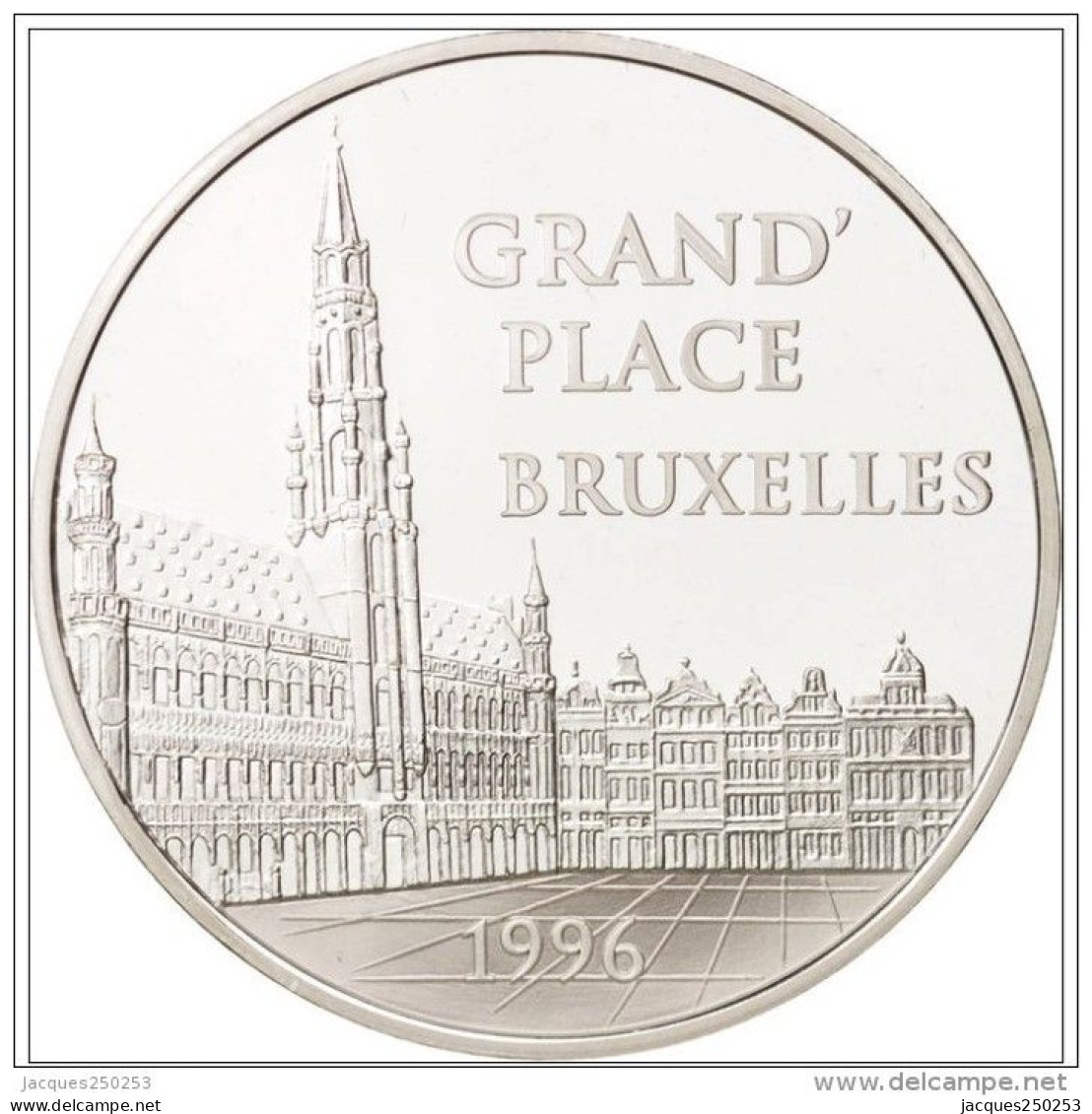 100 Francs-15 Euro Argent 1996 Grand' Place Bruxelles Sous Capsules - Autres & Non Classés