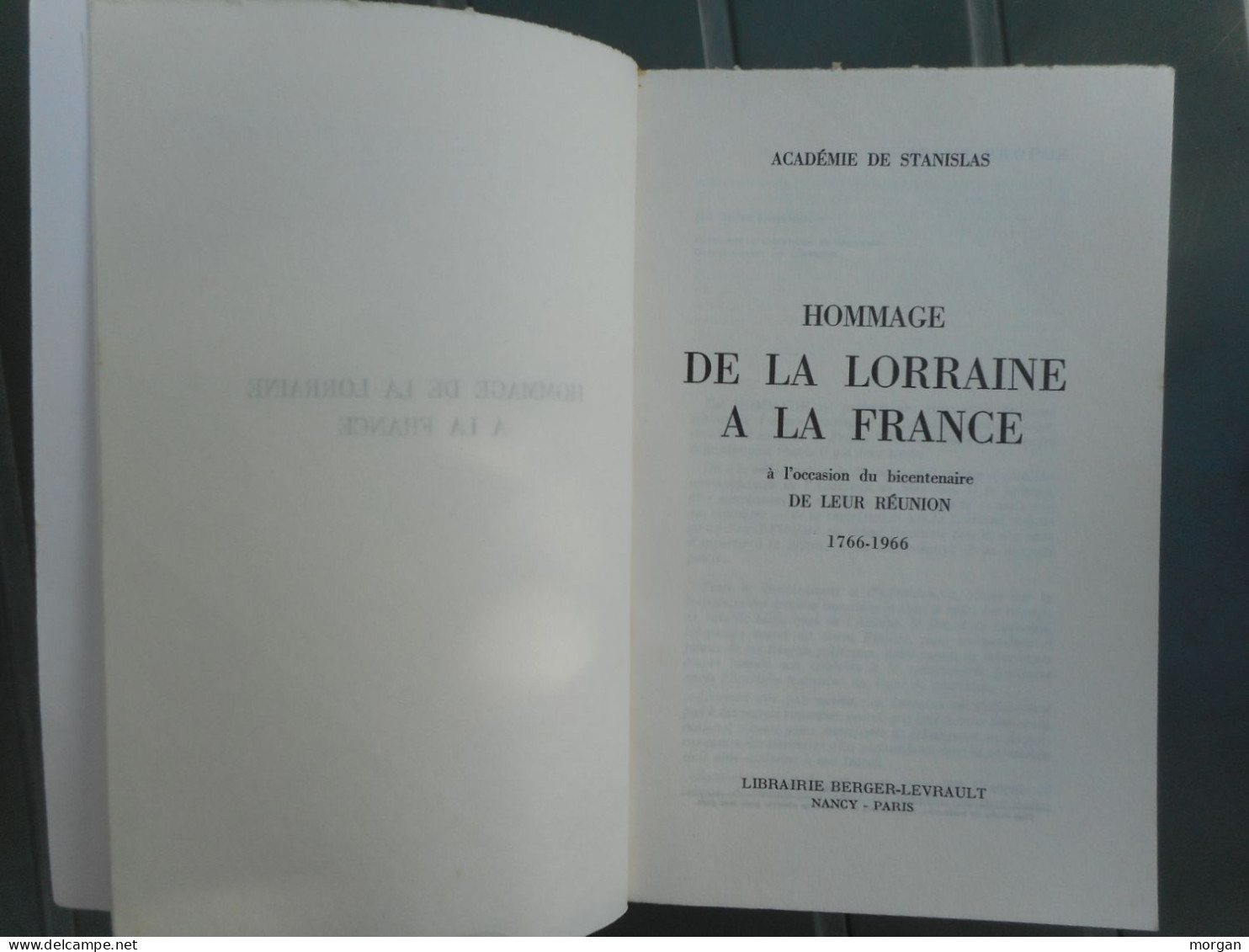 LORRAINE - HOMMAGE DE LA LORRAINE A LA FRANCE, 1966, BICENTENAIRE DE LEUR REUNION - Lorraine - Vosges