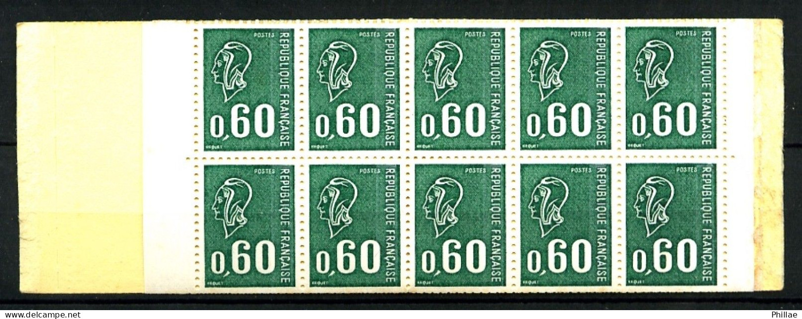 Carnet 1815-C1 - 0F60 Vert Béquet - Complet 20 Timbres - Conf. 6 - Ouvert - Modern : 1959-…