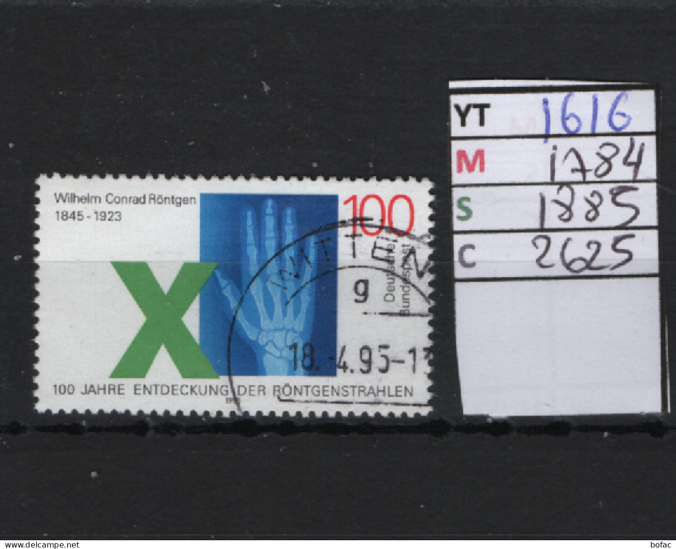 PRIX F. Obl  1616 YT 1784 MIC 1885 SCO 2625 GIB Rayon X Radiographie D'une Main  1995 75/12 - Used Stamps