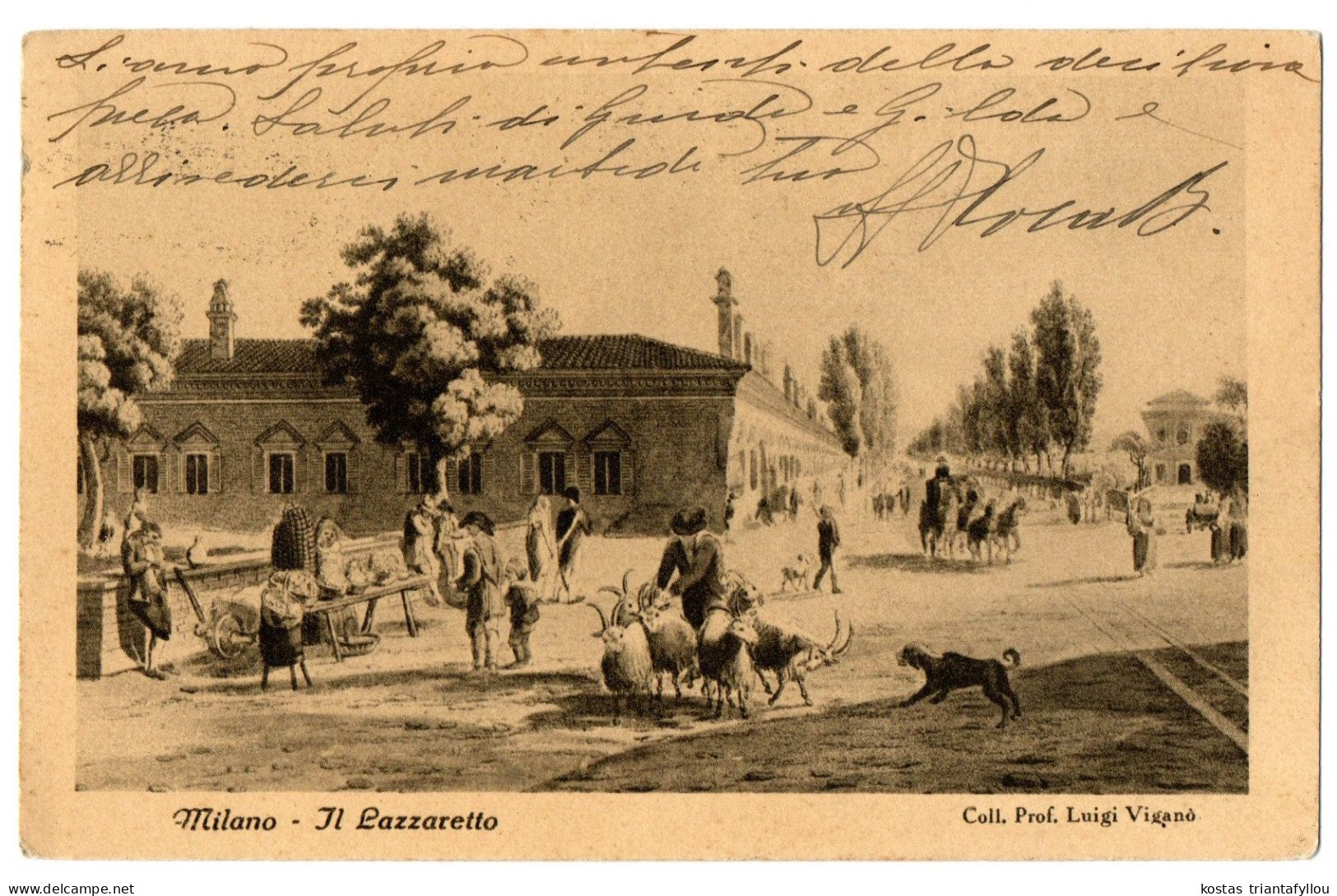 1.7.13 ITALY, MILANO, IL LAZZARETTO, FAMILY, ANIMALS, TRADING ,1933, POSTCARD - Milano (Mailand)