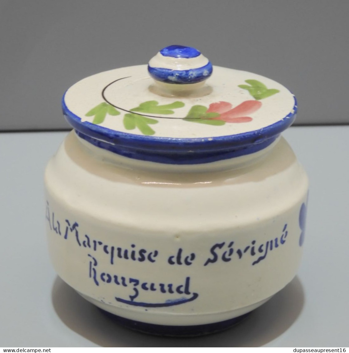 -2 PETITS POTS CONFITURE D'AUVERGNE A ROUZAUD 1 ASSIETTE MARQUISE de Sévigné        E