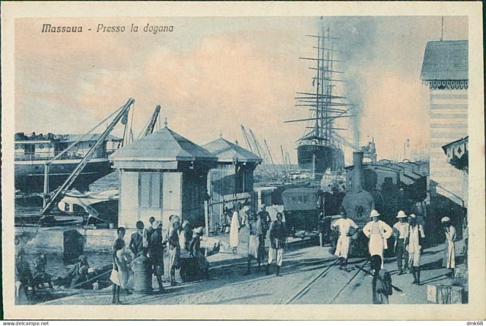 AFRICA - ERITREA - MASSAWA / MASSAUA - PRESSO LA DOGANA / TRENO / TRAIN  - ED. FIORETTI 1920s (12537) - Erythrée