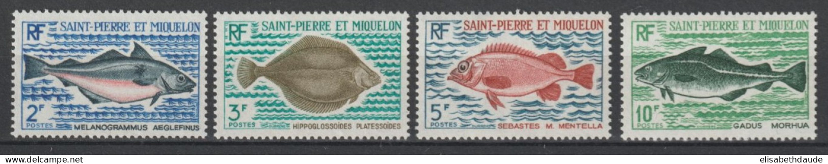 1972 - SPM - SERIE COMPLETE POISSONS YVERT N° 421/424 * MLH - COTE = 36 EUR. - Nuovi