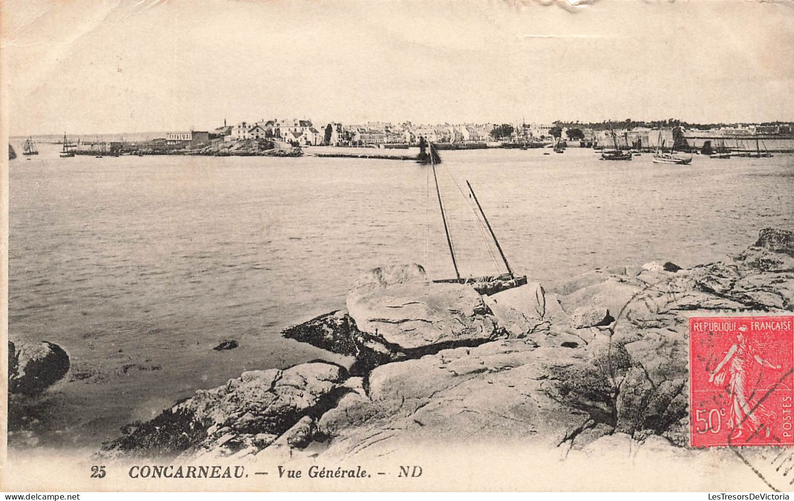 FRANCE - Concarneau - Vue Générale - N D - Vue Sur La Mer - Bateaux - Carte Postale Ancienne - Concarneau