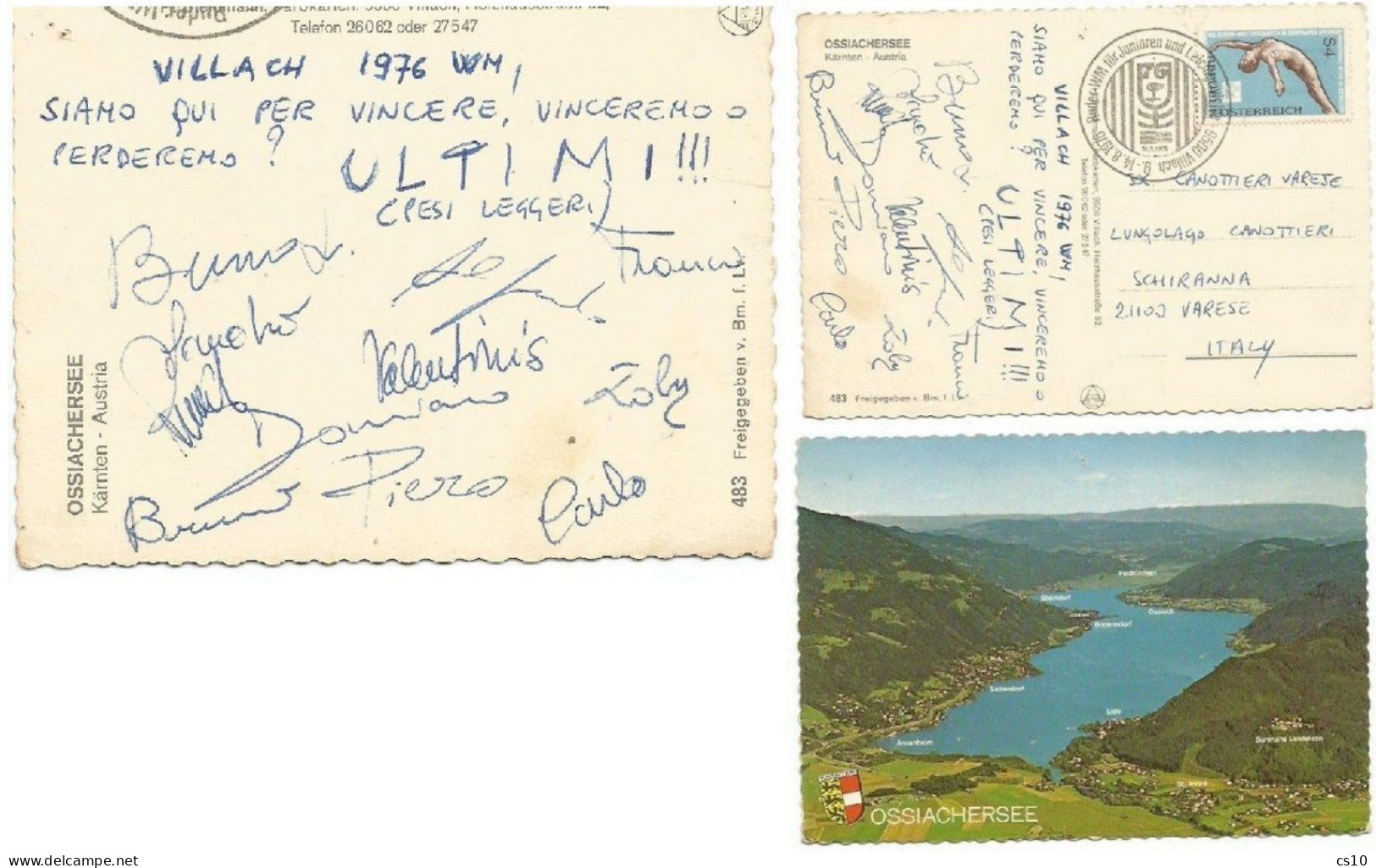 Canottaggio Rowing Pesi Leggeri Euro Cahmpionship 1976 Villach Austria Event Pcard Stamp+cachet By Italy Team 11 Signs - Rowing