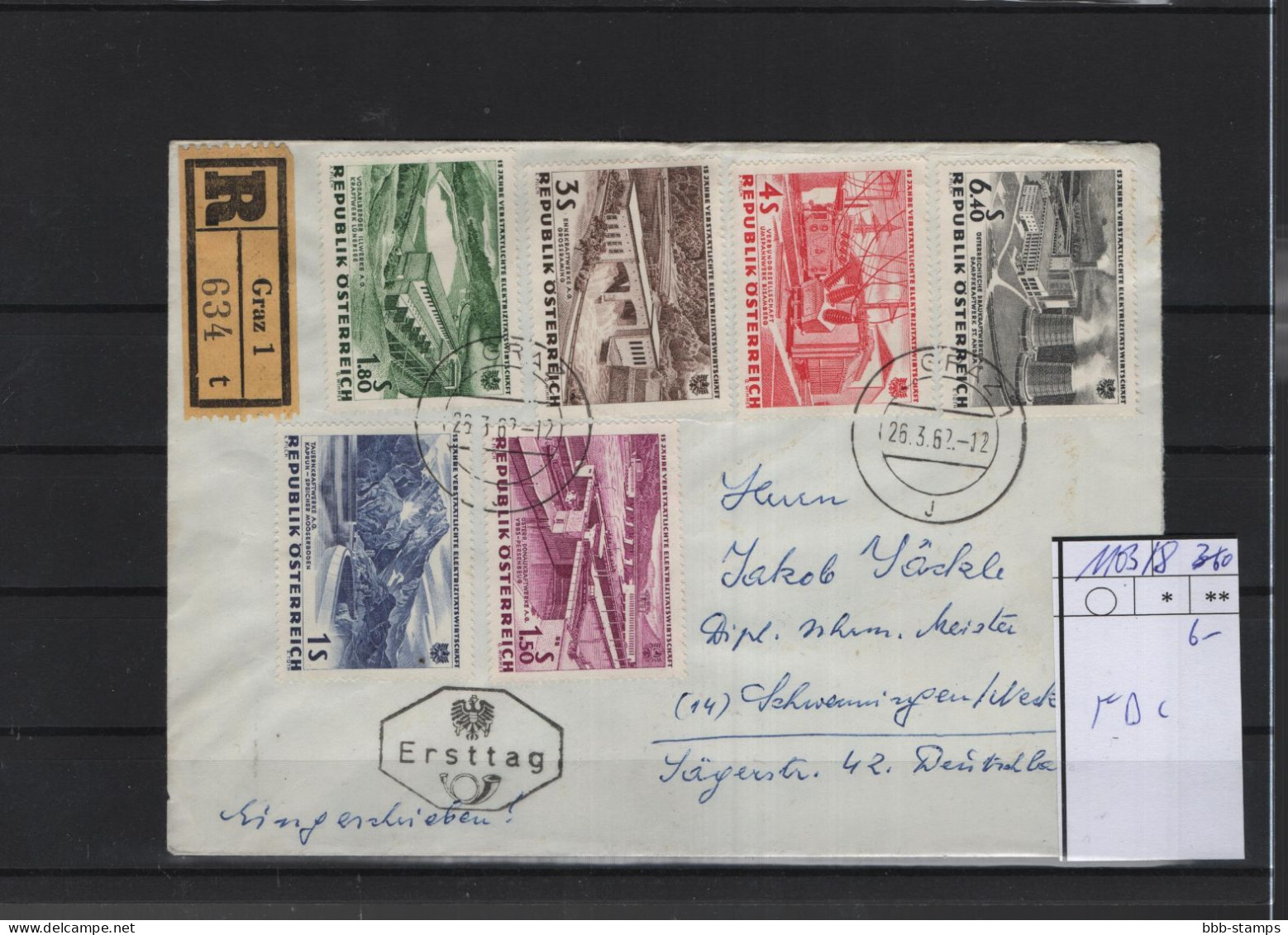 Österreich Michel Kat.Nr. FDC 1103/1108 - FDC