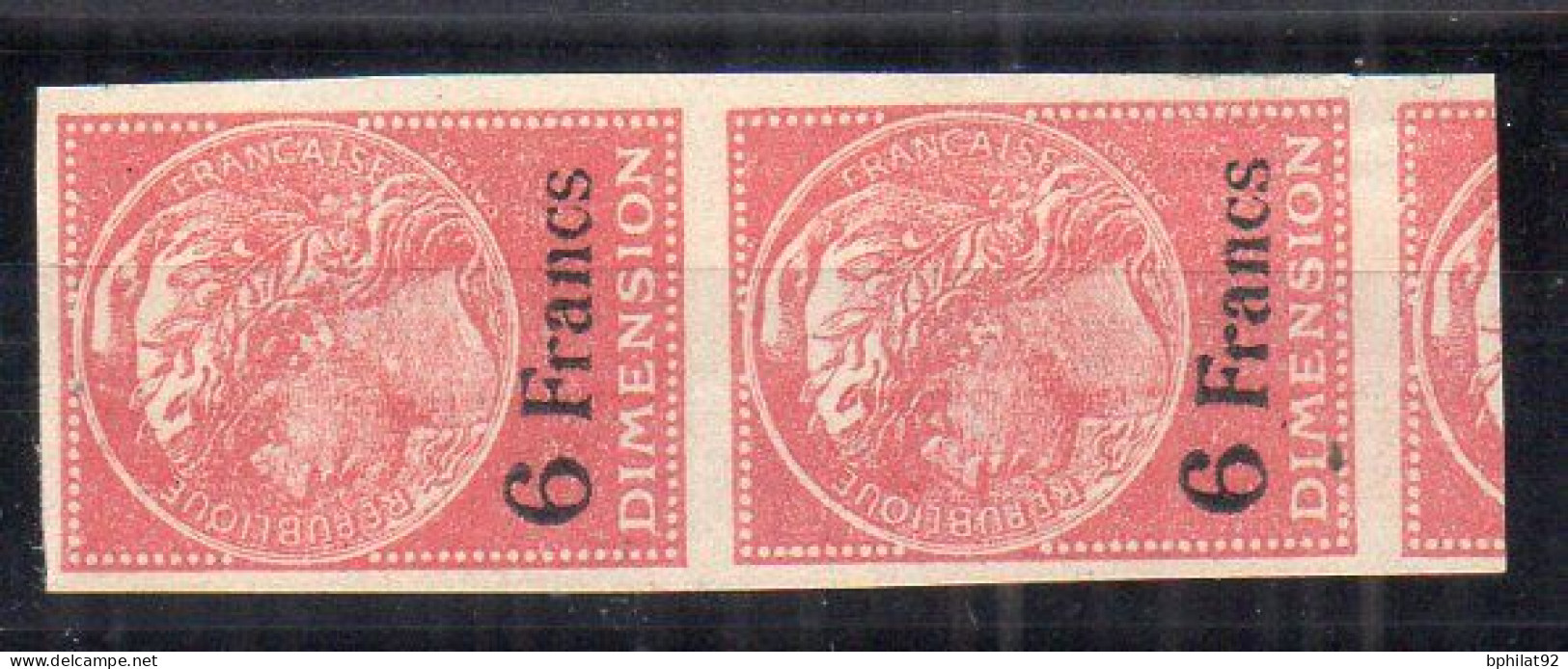 !!! FISCAL, DIMENSION PAIRE DU N°77a NEUF** SIGNE CALVES - Stamps