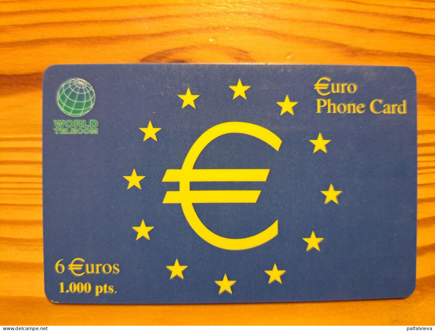 Prepaid Phonecard Spain, World Telecom - Flag, European Union - Andere & Zonder Classificatie