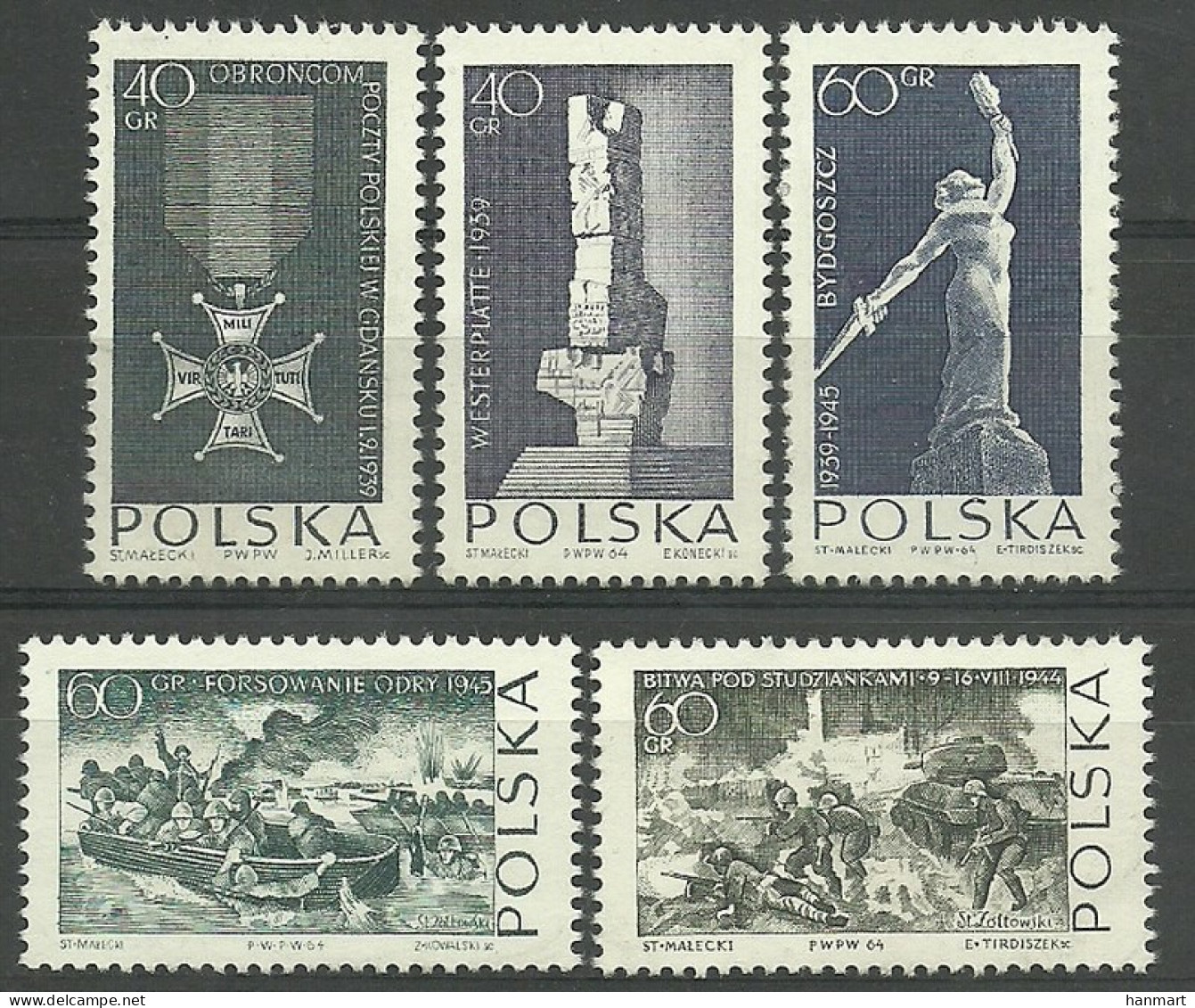 Poland 1964 Mi 1533-1537 Fi 1384-1388 MNH  (ZE4 PLD1533-1537) - Autres & Non Classés