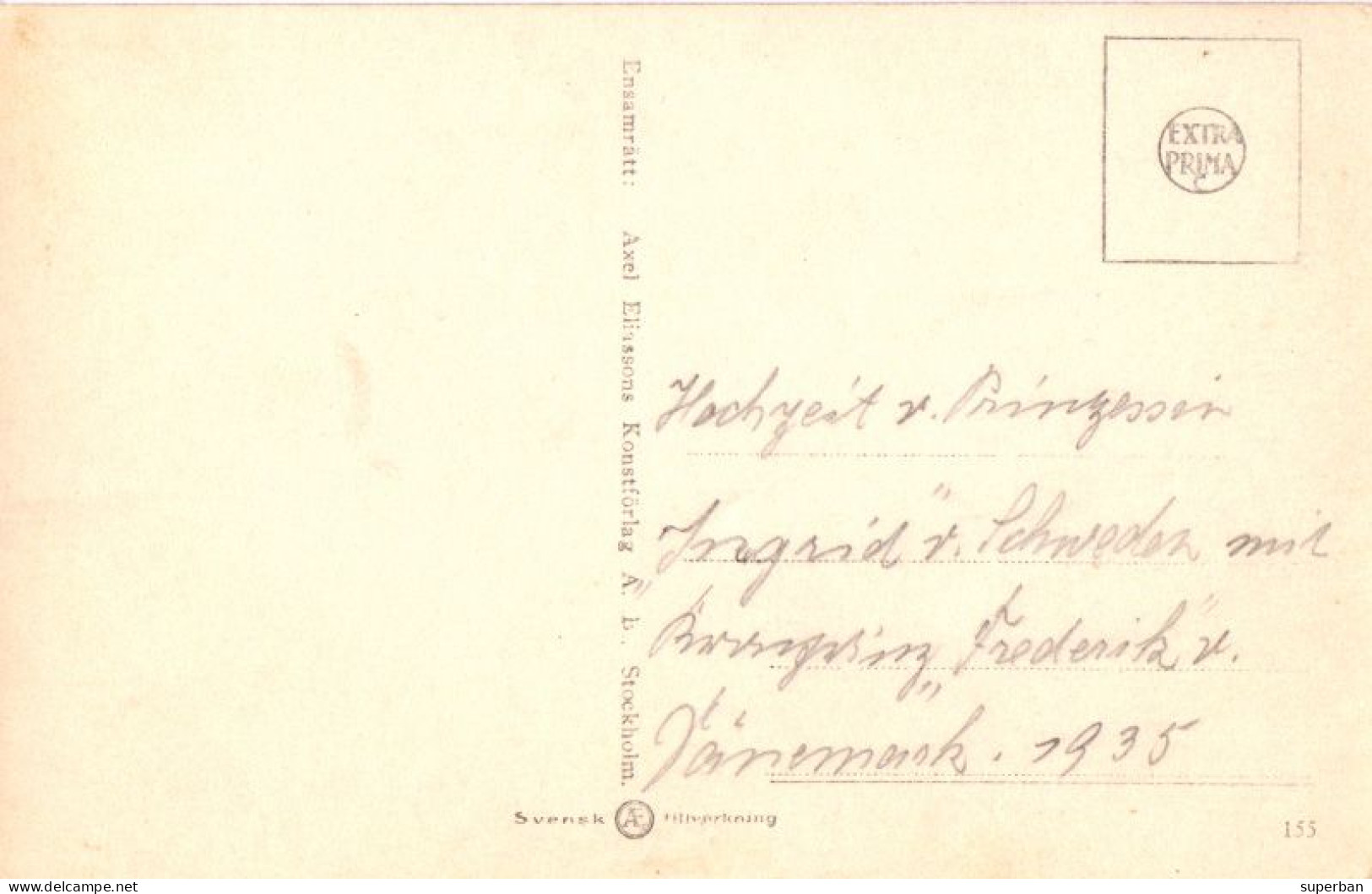 HOCHZEIT V. PRINZESSIN INGRID V. SCHWEDEN MIT KRONPRINZ FREDERIK V. DANEMARK - 24 MAI 1935 (am342) - Königshäuser