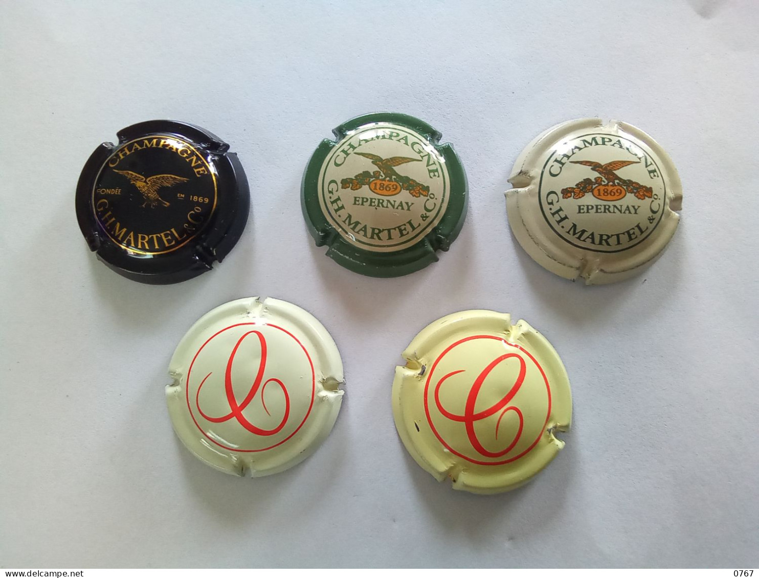 Lot De 5 Capsules Muselets Champagne Martel GH Différentes  ( Bazarcollect28 ) - Martel GH