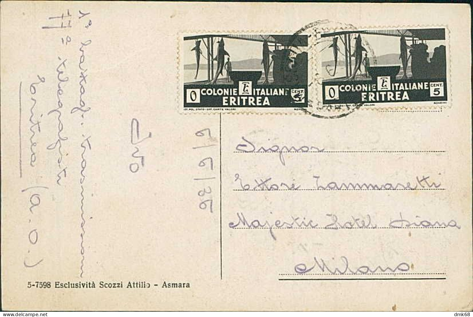 AFRICA - ERITREA - MASSAWA / MASSAUA - STABILIMENTO DELLE SALINE - EDIZ. SCOZZI - MAILED 1936 / STAMPS (12540) - Eritrea