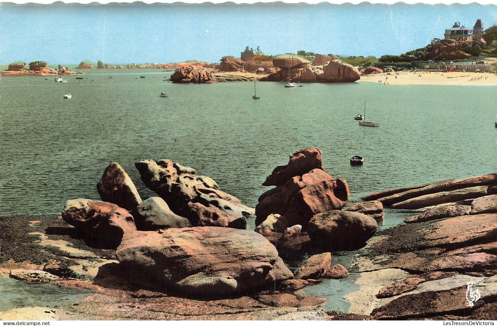 FRANCE - Trégastel - La Plage De Coz Pors àdroite Et Les Rochers - Colorisé - Carte Postale Ancienne - Trégastel