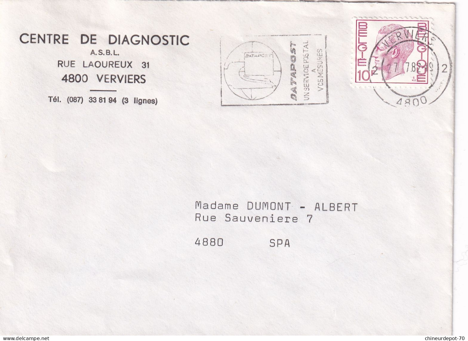 Centre De Diagnostic  A.S.B.L    Verviers  Belgique - Enveloppes