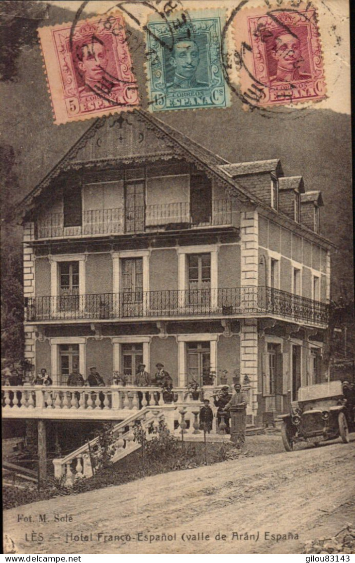 Espagne, Lès - Hotel Franco Espagnol ( Valle De Aran ) + Timbres - Andere & Zonder Classificatie