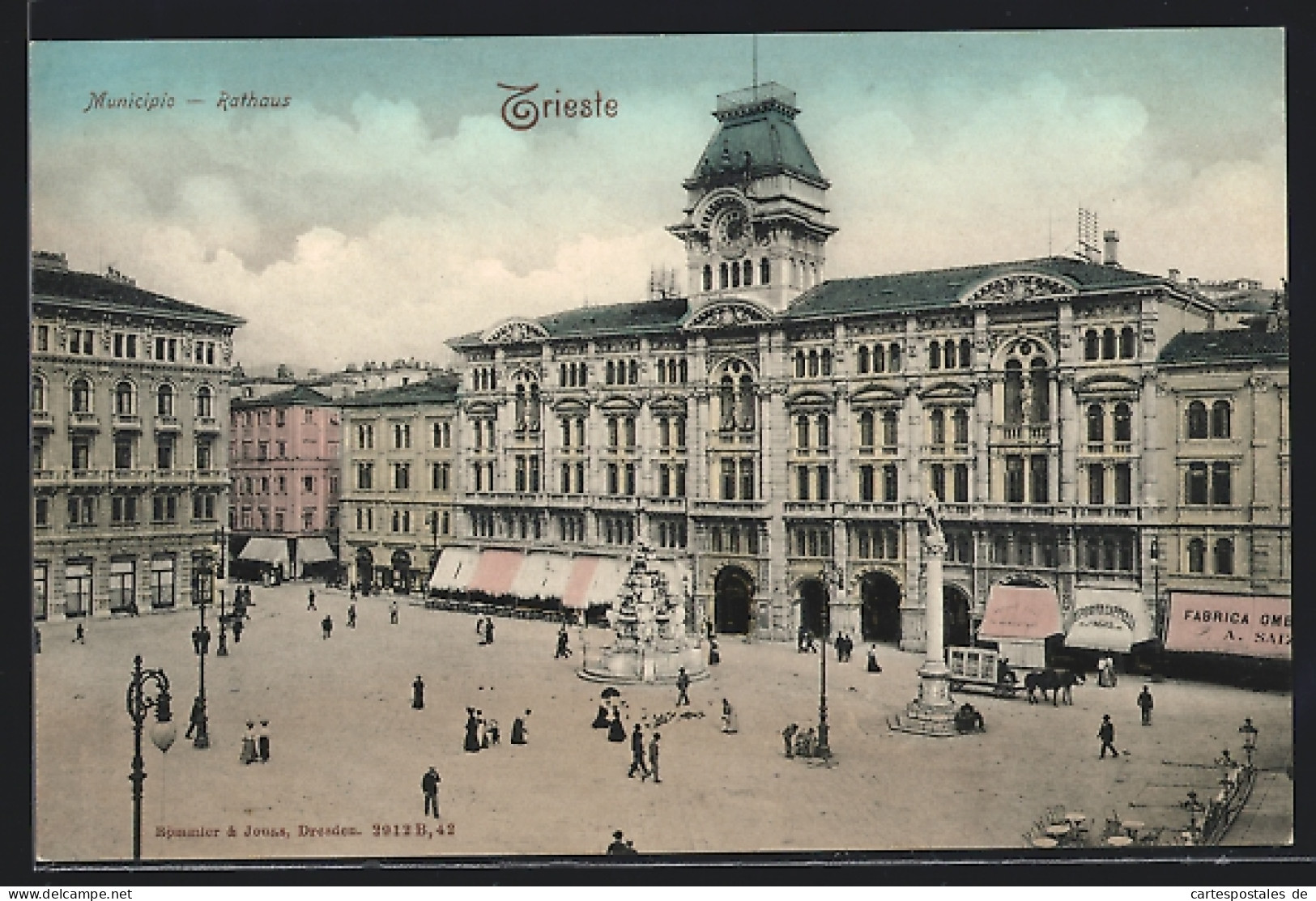 Cartolina Trieste, Municipio, Partie Am Rathaus  - Trieste (Triest)