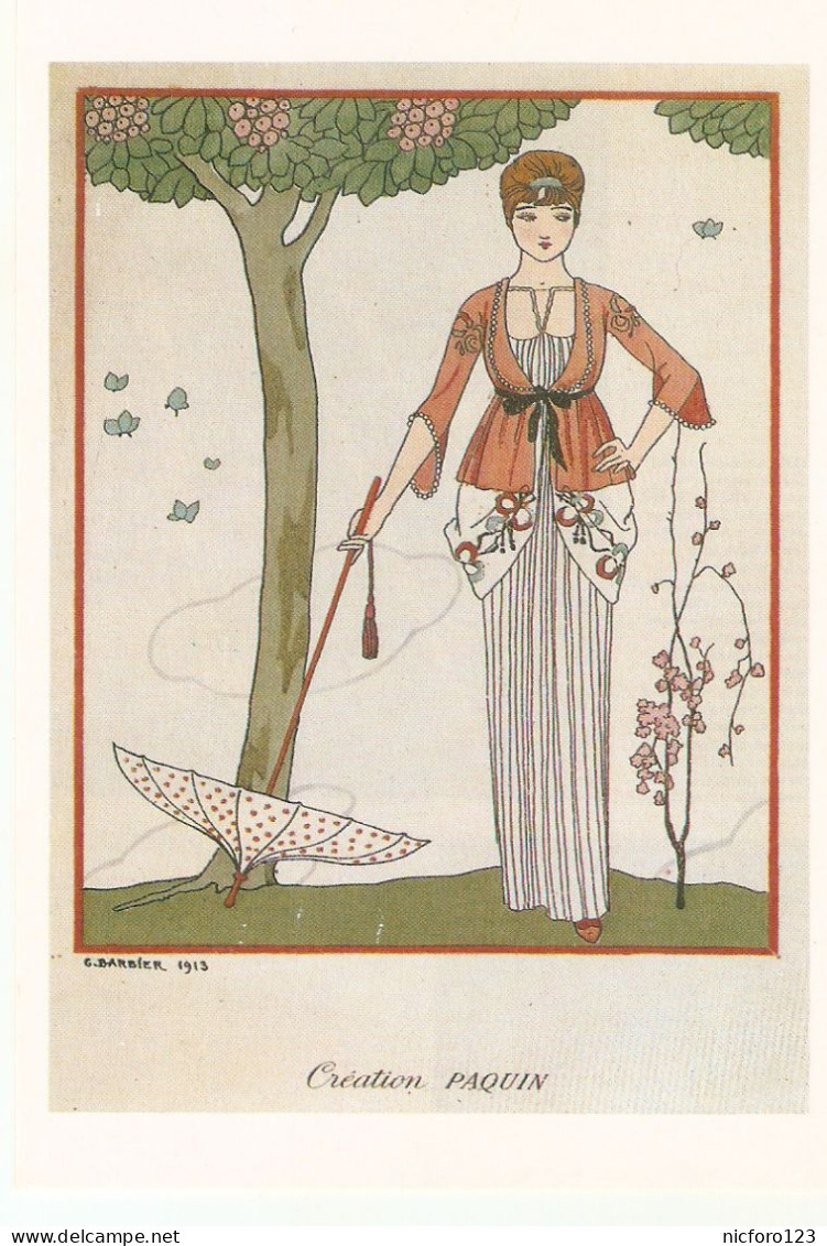 "Fashion-plate For The Couturier Paquin Drawn By George Barbier 1913" Modern English Postcard - Women